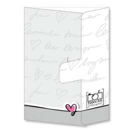 Porta foto sposi in cartoncino Modello Pochette Love Words