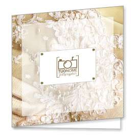 Porta foto sposi in cartoncino Modello Square Pizzo 1