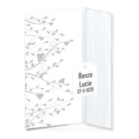 Porta foto sposi in cartoncino Modello Ticket Heartplants